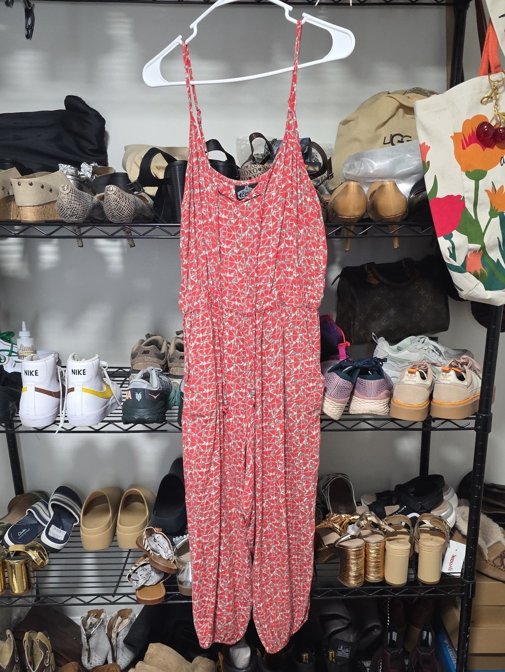 Angie Coral Floral Maxi Jumpsuit